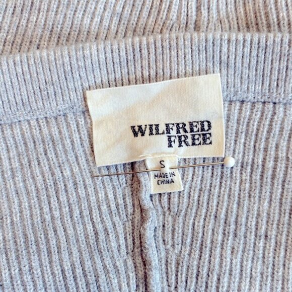 Aritzia WILFRED FREE light gray ribbed stretch mini skirt. Women's size S - Picture 5 of 7